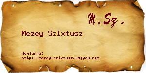 Mezey Szixtusz névjegykártya